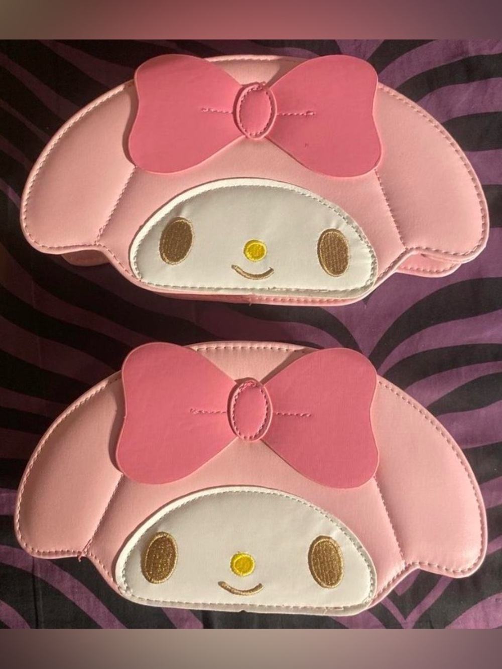 Sanrio Pink My Melody Twin Cosmetic Pouches with Bow Detail
